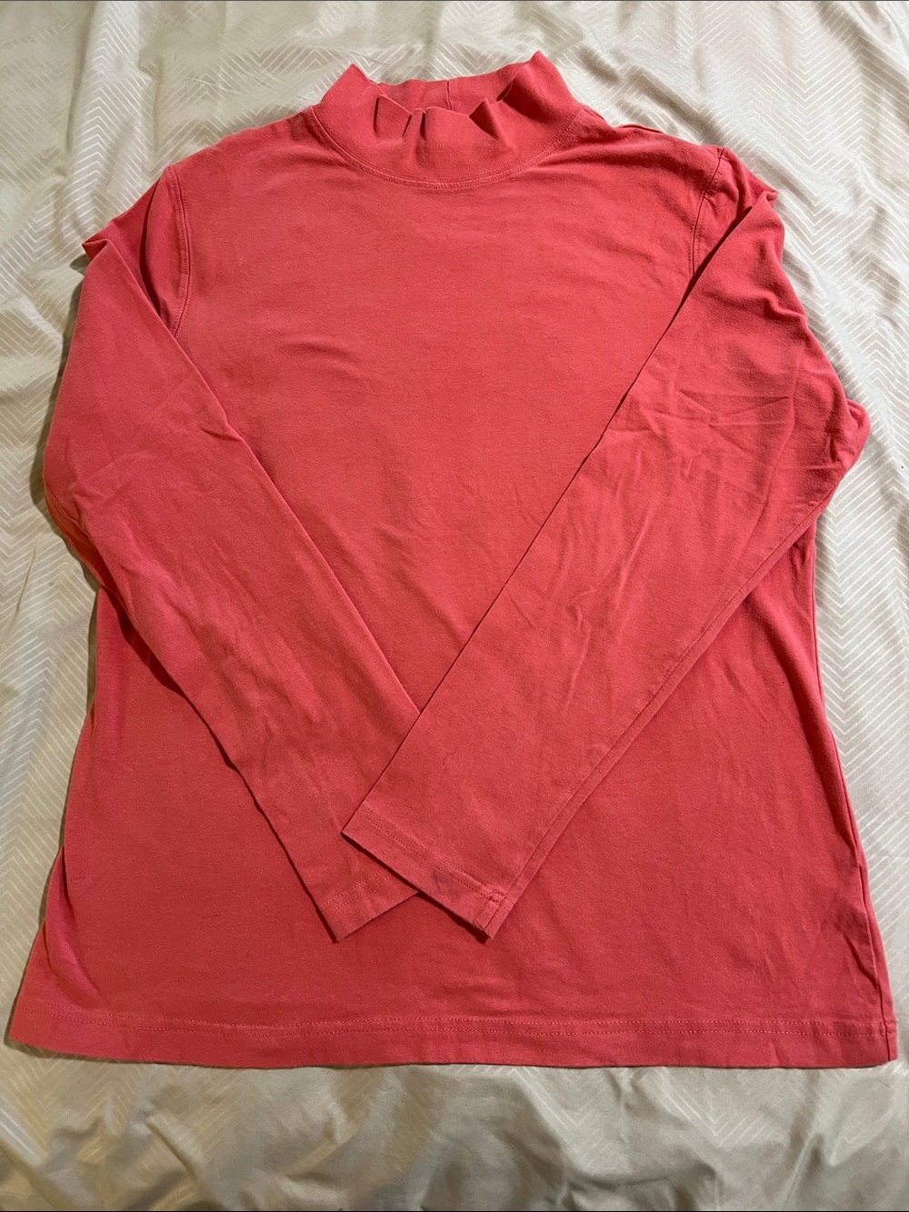 Croft & Barrow Mock Turtleneck Long Sleeve T-Shirt salmon color classic